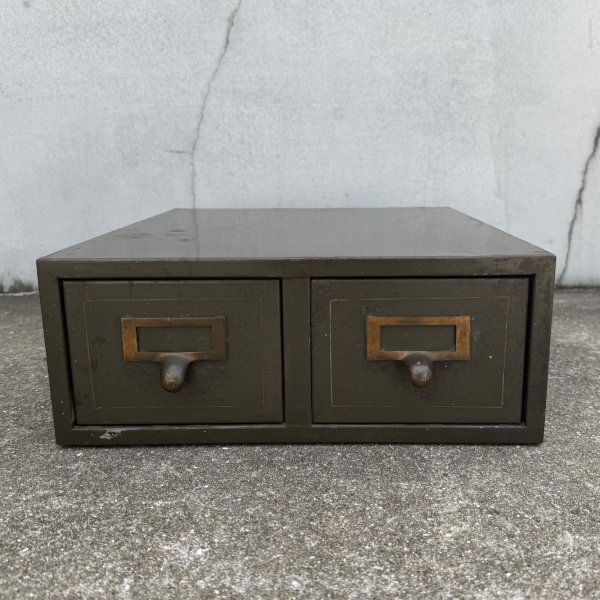 画像2: VINTAGE ANTIQUE FILE CABINET ヴィンテージ アンティーク ファイルキャビネット / インダストリアル インテリア 収納 棚 卓上 鉄 家具 店舗什器 アメリカ USA (2)