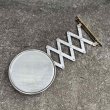 画像1: VINTAGE ANTIQUE SHAVING MIRROR SCISSOR ARM ヴィンテージ アンティーク 鏡 ウォールミラー シェービングミラー シザーアーム 壁付けミラー / インテリア 雑貨 店舗什器 美容室 アメリカ (1)