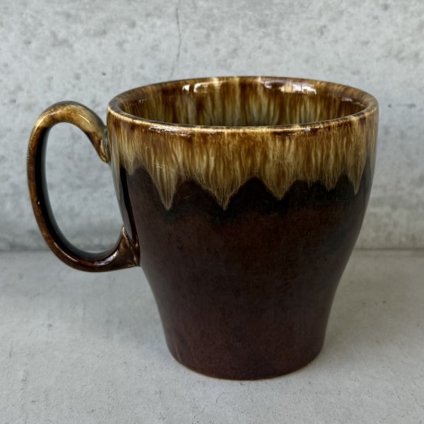 画像2: VINTAGE ANTIQUE POTTERY MUGCUP ヴィンテージ アンティーク マグカップ ブラウンドリップグレーズ コップ 食器 陶器 / コーヒーカップ ブラウン 茶色 カフェ 喫茶店 店舗什器 アメリカ o (2)