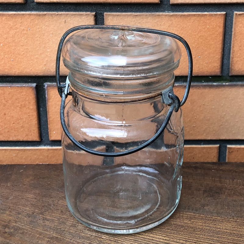 Vintage Ball Jar ヴィンテージ ボール メイソンジャー ガラス瓶 アメリカ Rust Leather
