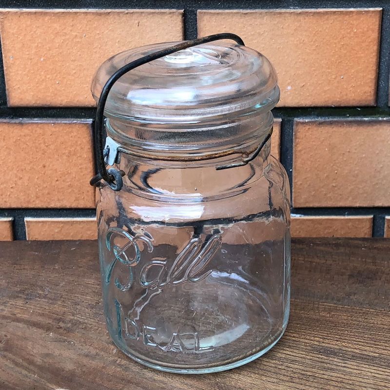 Vintage Ball Jar ヴィンテージ ボール メイソンジャー ガラス瓶 アメリカ Rust Leather