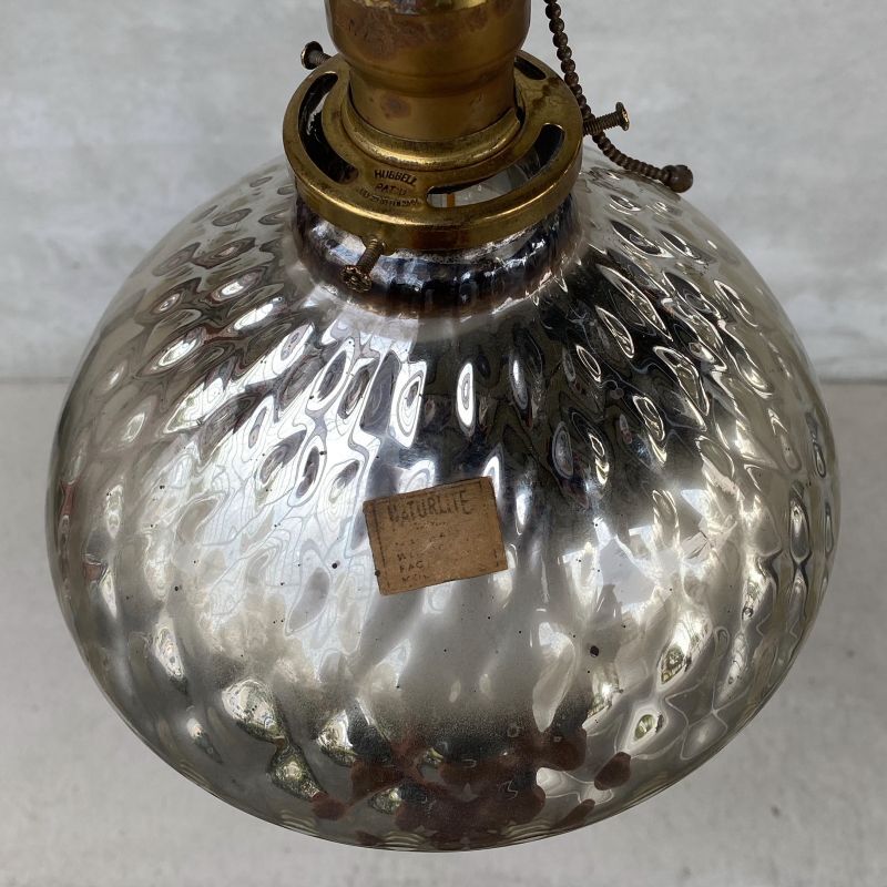 VINTAGE ANTIQUE MERCURY GLASS SHADE HUBBELL ヴィンテージ
