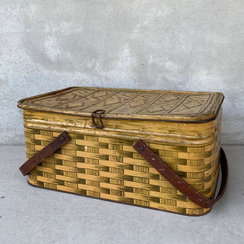 VINTAGE ANTIQUE TIN BASKET ヴィンテージ バスケット アメリカ