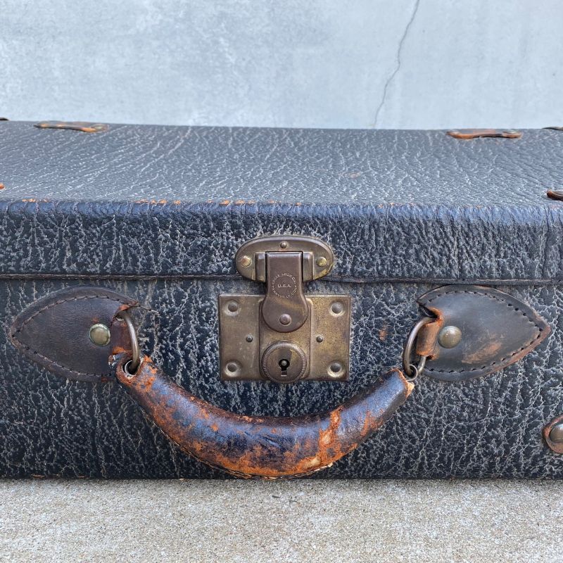 VINTAGE TRUNK SUITCASE ヴィンテージ トランク スーツケース アメリカ / ゾウ革 象革 エレファントレザー 鞄 店舗 什器  USA