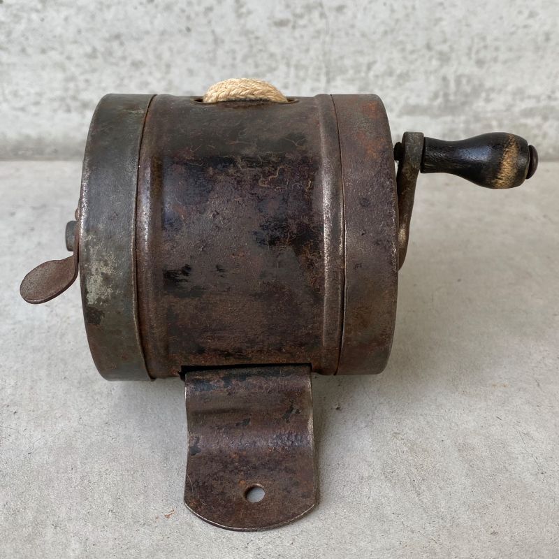 VINTAGE ANTIQUE DUSTLESS WOOD HANDLE CLOTHES LINE REEL ヴィンテージ アンティーク  クロスラインリール 洗濯紐 アメリカ / ディスプレイ 店舗什器 USA
