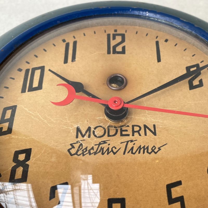 VINTAGE ANTIQUE MODERN ELECTRIC TIMES WALL CLOCK ヴィンテージ