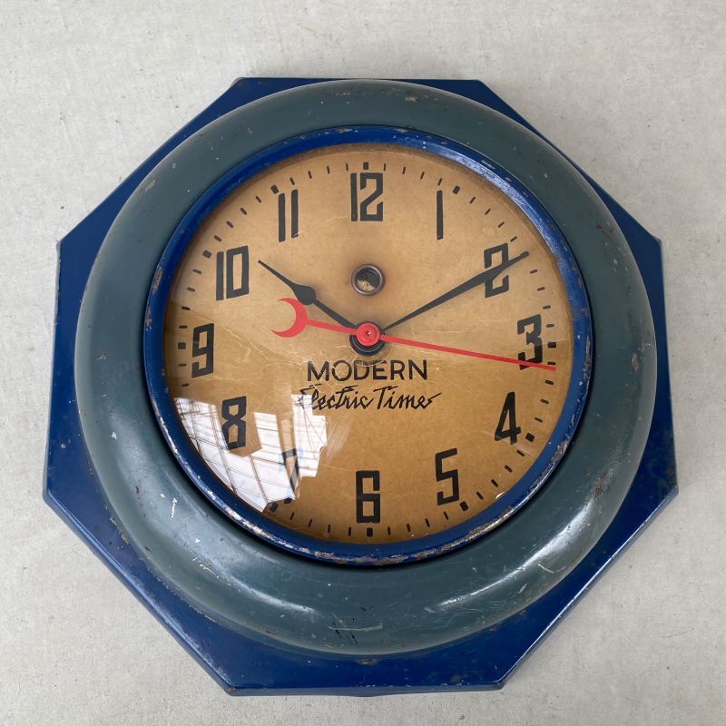 VINTAGE ANTIQUE MODERN ELECTRIC TIMES WALL CLOCK ヴィンテージ