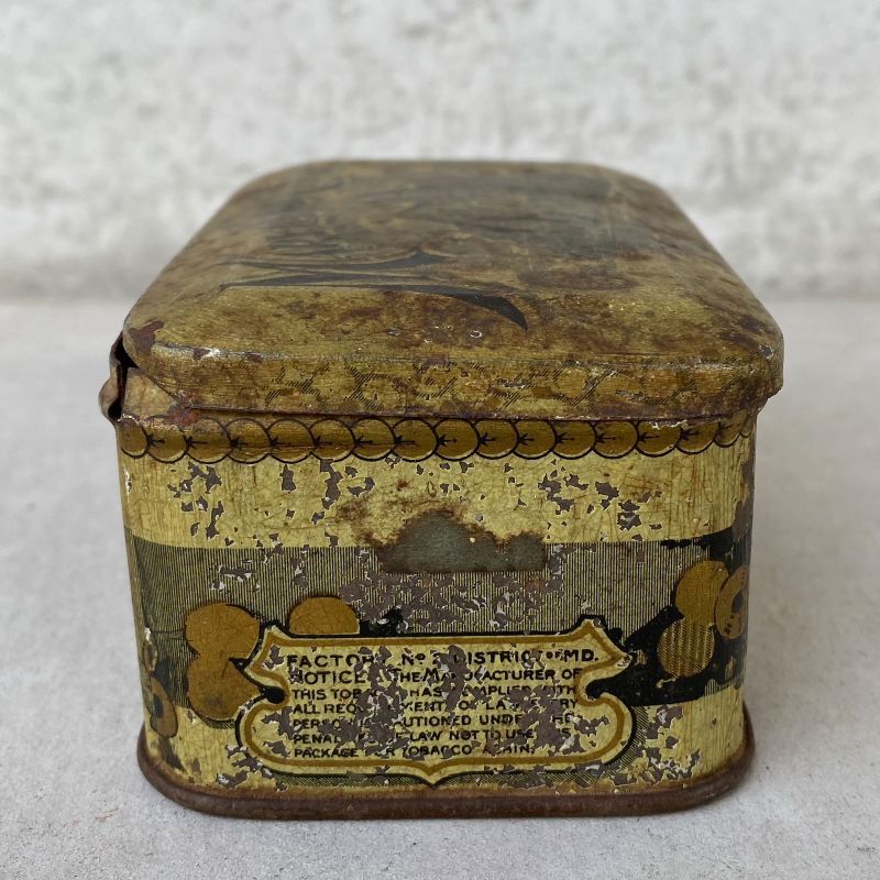 VINTAGE ANTIQUE MARYLAND CLUB TOBACCO TIN CAN ヴィンテージ アンティーク 煙草 ティン 缶 アメリカ /  アドバタイジング たばこ入れ 小物入れ 収納 雑貨 USA